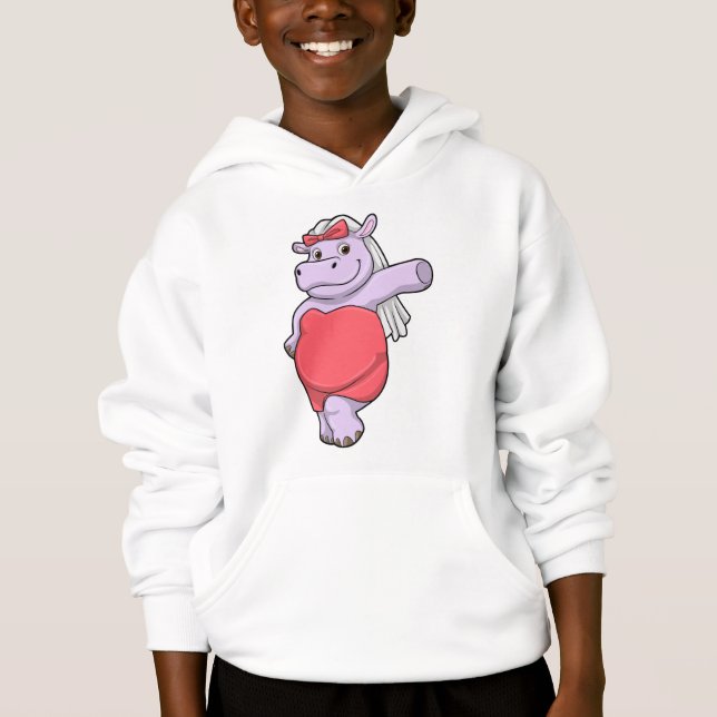 Hippo als Brücke mit Veil & Bow Hoodie (Vorderseite)