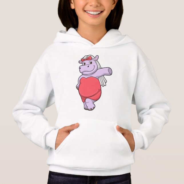 Hippo als Brücke mit Veil & Bow Hoodie (Vorderseite)