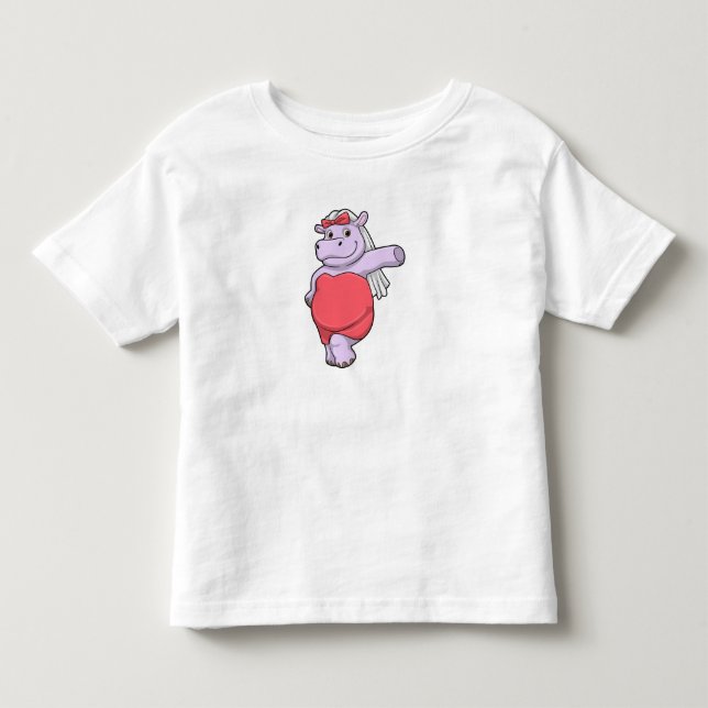 Hippo als Brücke mit Veil & Bow Kleinkind T-shirt (Vorderseite)