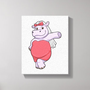 Hippo als Brücke mit Veil & Bow Leinwanddruck