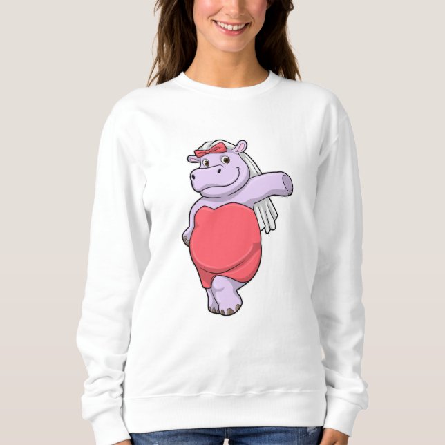 Hippo als Brücke mit Veil & Bow Sweatshirt (Vorderseite)