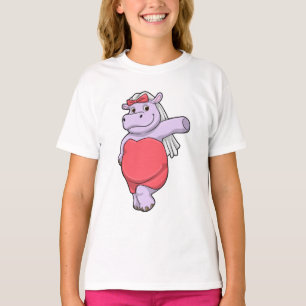 Hippo als Brücke mit Veil & Bow T-Shirt