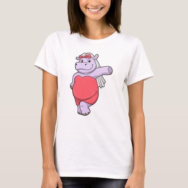 Hippo als Brücke mit Veil & Bow T-Shirt (Vorderseite)