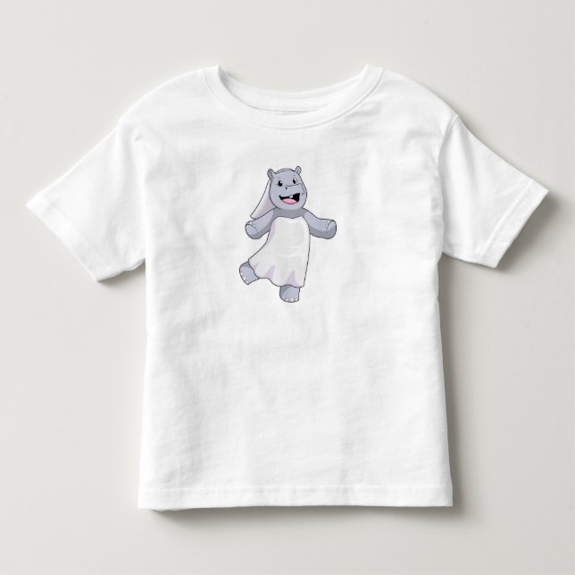 Hippo als Brücke mit Veil Kleinkind T-shirt (Vorderseite)