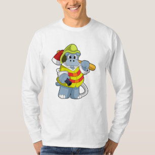 Hippo als Firefighter mit Ax T-Shirt