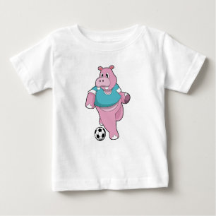 Hippo als Fußballspieler mit Fußball.PNG Baby T-shirt