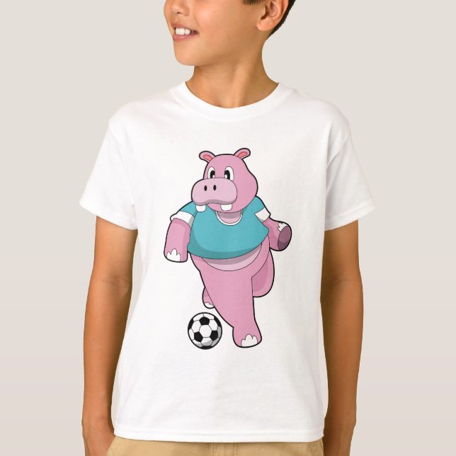 Hippo als Fußballspieler mit Fußball.PNG T-Shirt