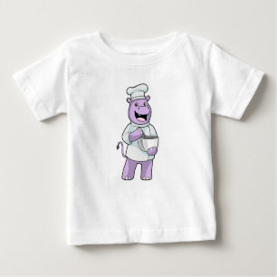 Hippo als Koch mit Bowl Baby T-shirt