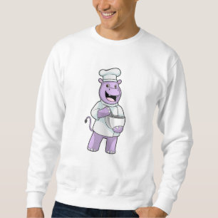 Hippo als Koch mit Bowl Sweatshirt