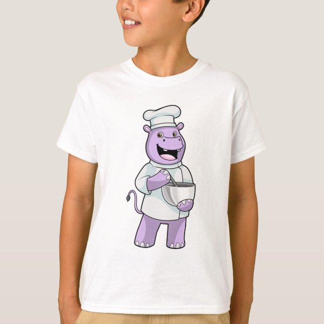 Hippo als Koch mit Bowl T-Shirt (Vorderseite)