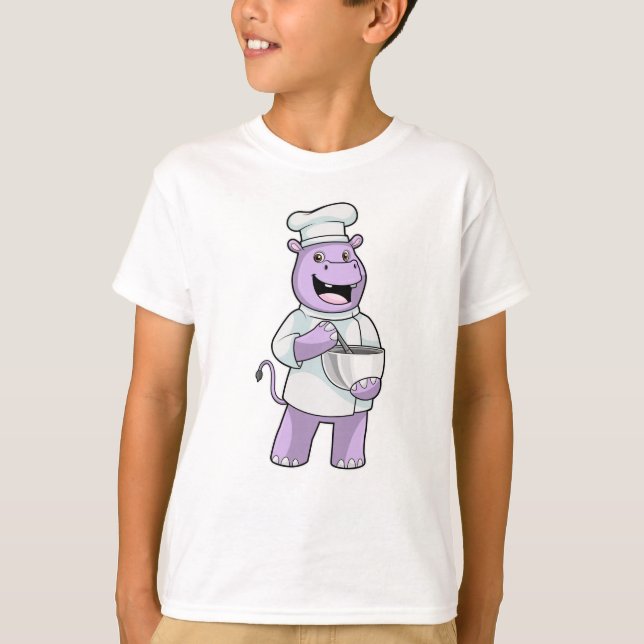 Hippo als Koch mit Bowl T-Shirt (Vorderseite)