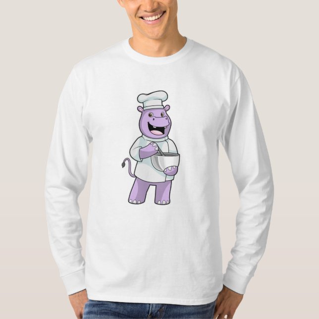 Hippo als Koch mit Bowl T-Shirt (Vorderseite)