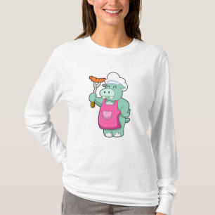 Hippo als Koch mit Wurst T-Shirt