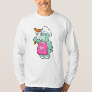 Hippo als Koch mit Wurst T-Shirt