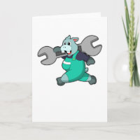 Hippo als Mechanik mit Schraubenschlüssel