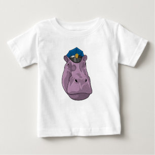 Hippo als Polizeibeamte Baby T-shirt