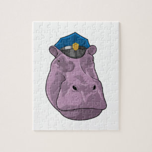 Hippo als Polizeibeamte Puzzle