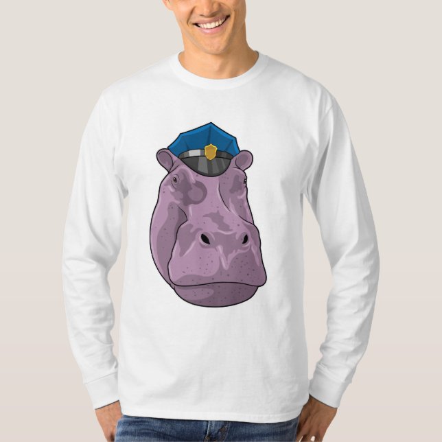 Hippo als Polizeibeamte T-Shirt (Vorderseite)