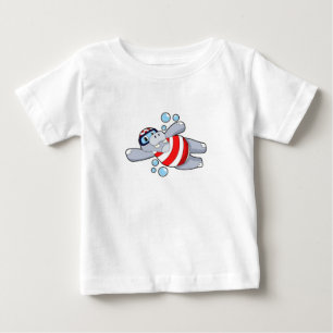 Hippo als Taucher mit Schwimmbrille Baby T-shirt