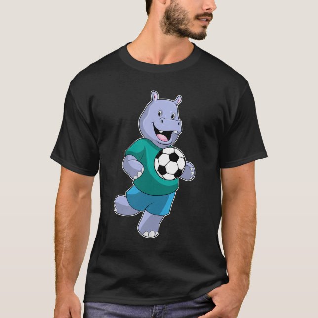 Hippo as Soccer player with Soccer T-Shirt (Vorderseite)