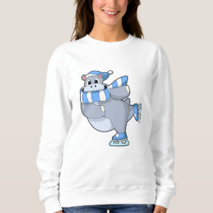 Hippo at Ice Skaten mit Ice-Skaten Sweatshirt