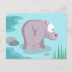 Hippo aus meiner Welt Tierserie Postkarte