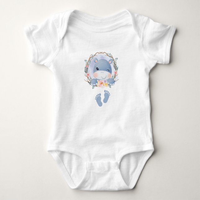 Hippo Baby, Baby-Geschenk-Pocket Hippo Baby, Baby Baby Strampler (Vorderseite)