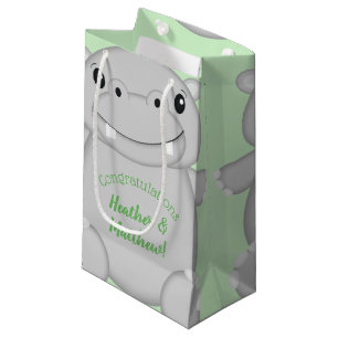 Hippo Baby Dusche Grün Kleine Geschenktüte