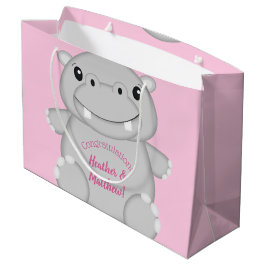Hippo Baby Dusche Rosa Große Geschenktüte