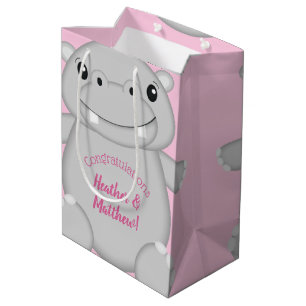 Hippo Baby Dusche Rosa Mittlere Geschenktüte