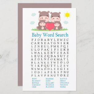 Hippo Baby Shooter Word Search Game