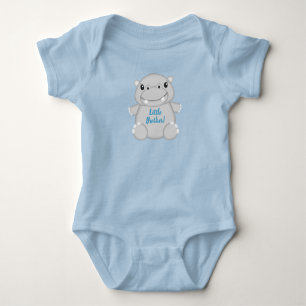 Hippo Baby Shower Blue Strampler
