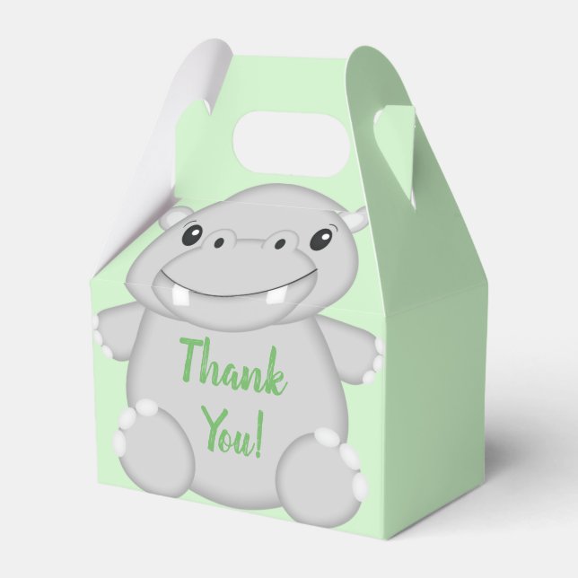 Hippo Baby Shower Geschenkschachtel (Vorderseite)