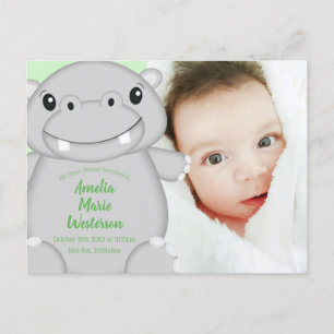 Hippo Baby Shower Postkarte