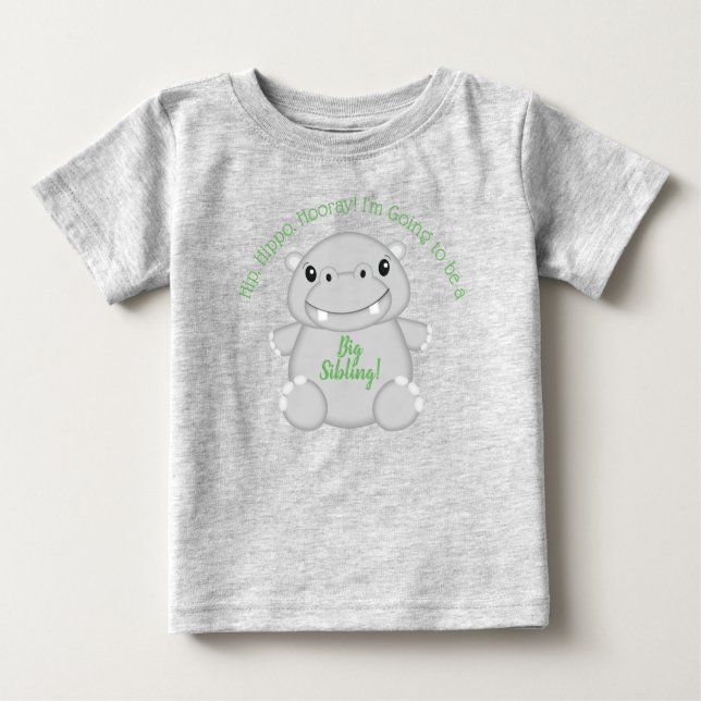 Hippo Baby Shower T-shirt (Vorderseite)