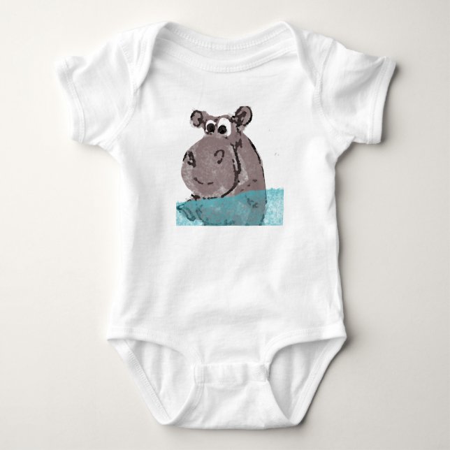 Hippo Baby Strampler (Vorderseite)
