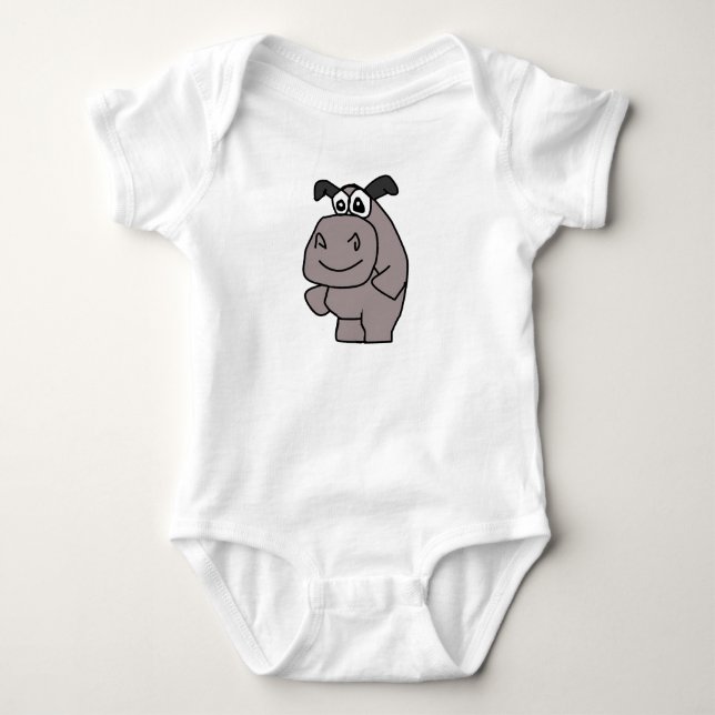 Hippo Baby Strampler (Vorderseite)
