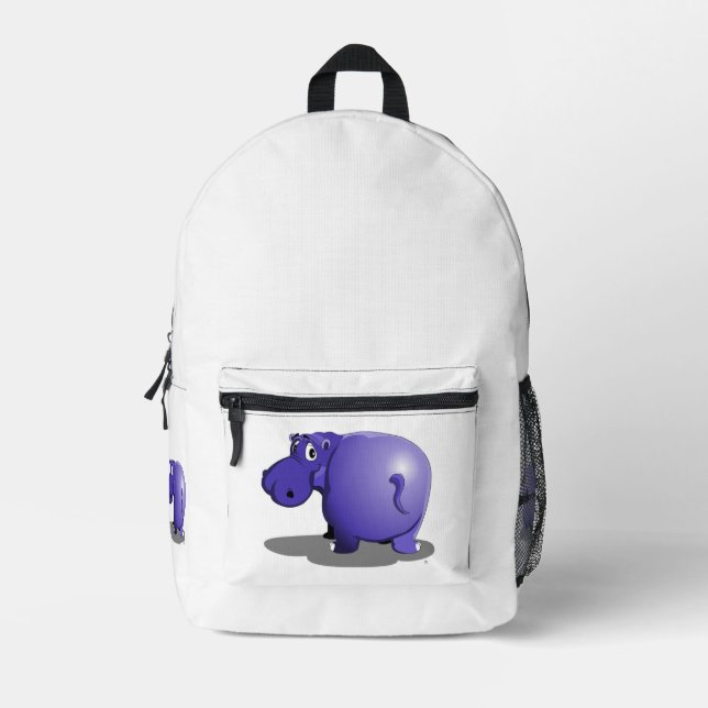 Hippo-Backpack Bedruckter Rucksack (Vorderseite)