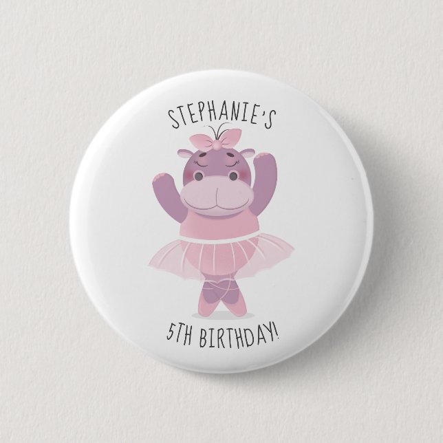 Hippo Ballerina Button (Vorderseite)