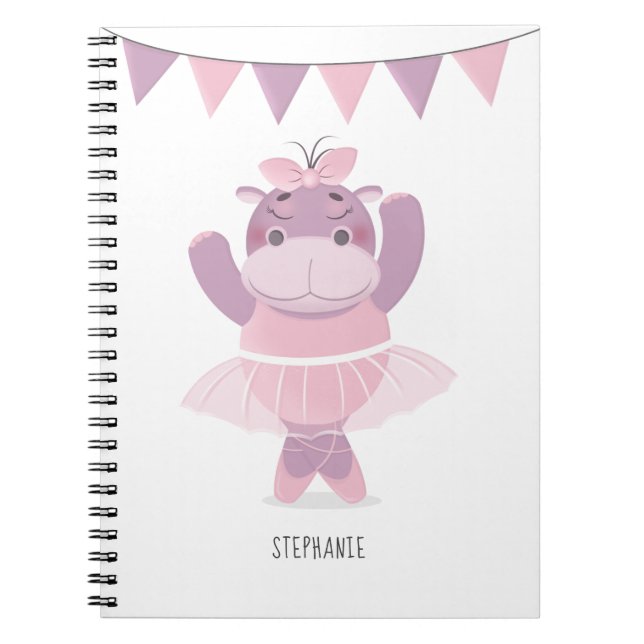 Hippo Ballerina Notizblock (Vorderseite)