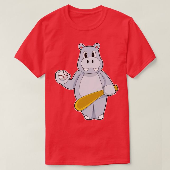 Hippo Baseball Baseball T-Shirt (Design vorne)