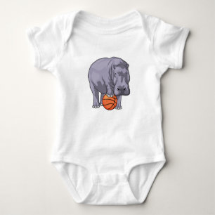 Hippo Basketball-Spieler Basketball Baby Strampler