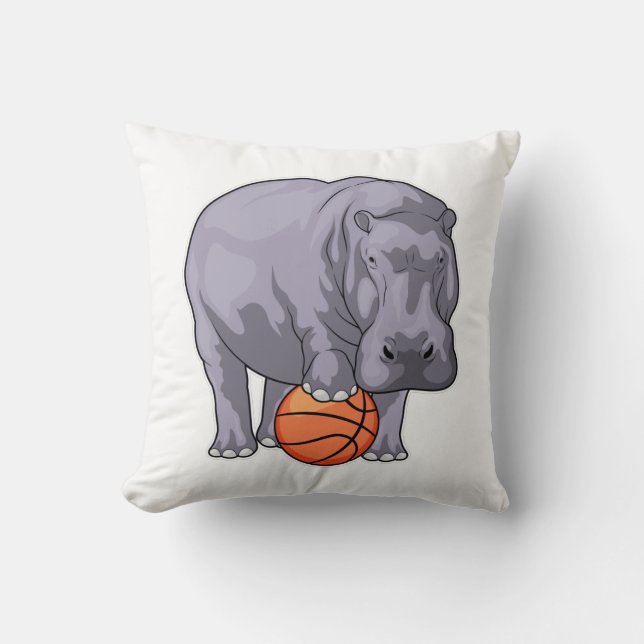 Hippo Basketball-Spieler Basketball Kissen (Vorderseite)