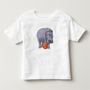 Hippo Basketball-Spieler Basketball Kleinkind T-shirt