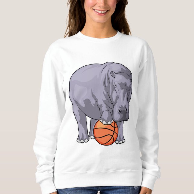 Hippo Basketball-Spieler Basketball Sweatshirt (Vorderseite)