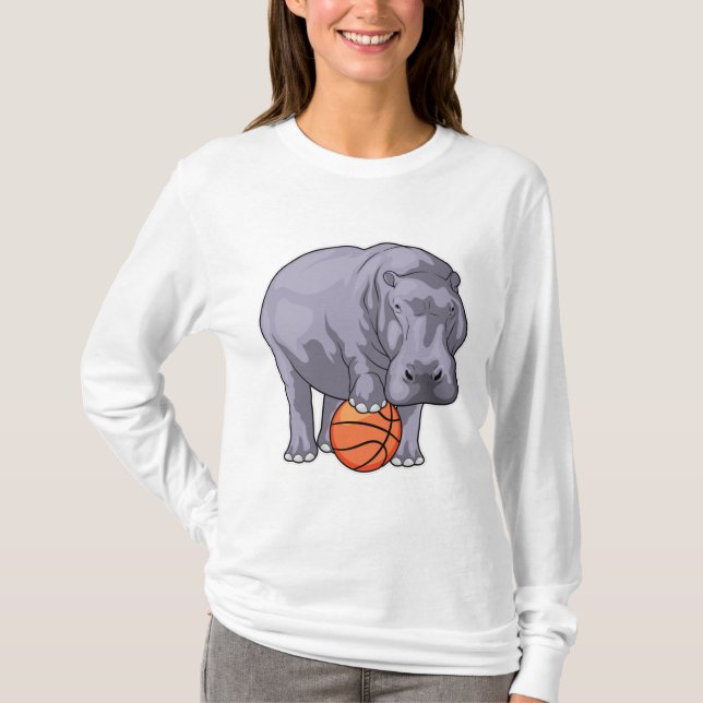 Hippo Basketball-Spieler Basketball T-Shirt (Vorderseite)