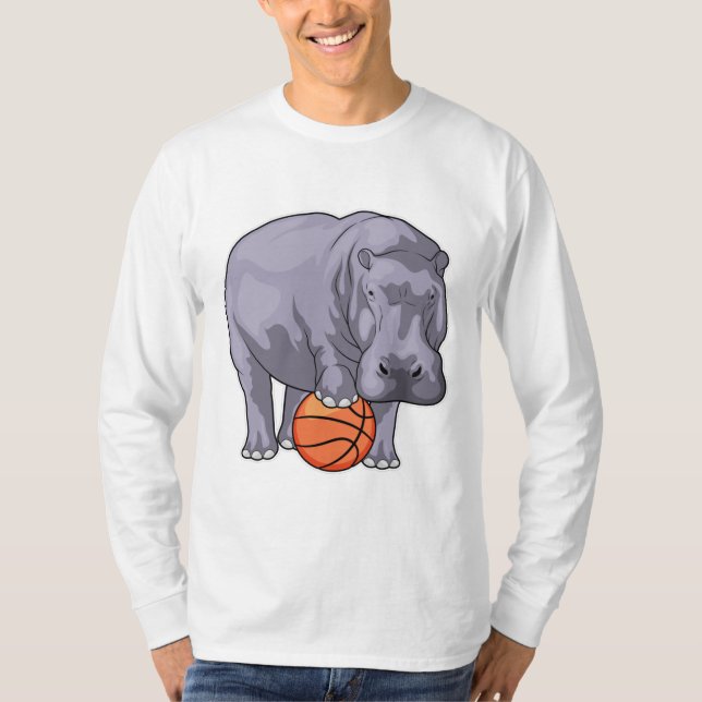 Hippo Basketball-Spieler Basketball T-Shirt (Vorderseite)