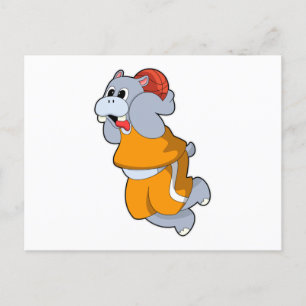 Hippo bei Basketball Sports Postkarte