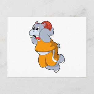Hippo bei Basketball Sports Postkarte