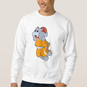 Hippo bei Basketball Sports Sweatshirt